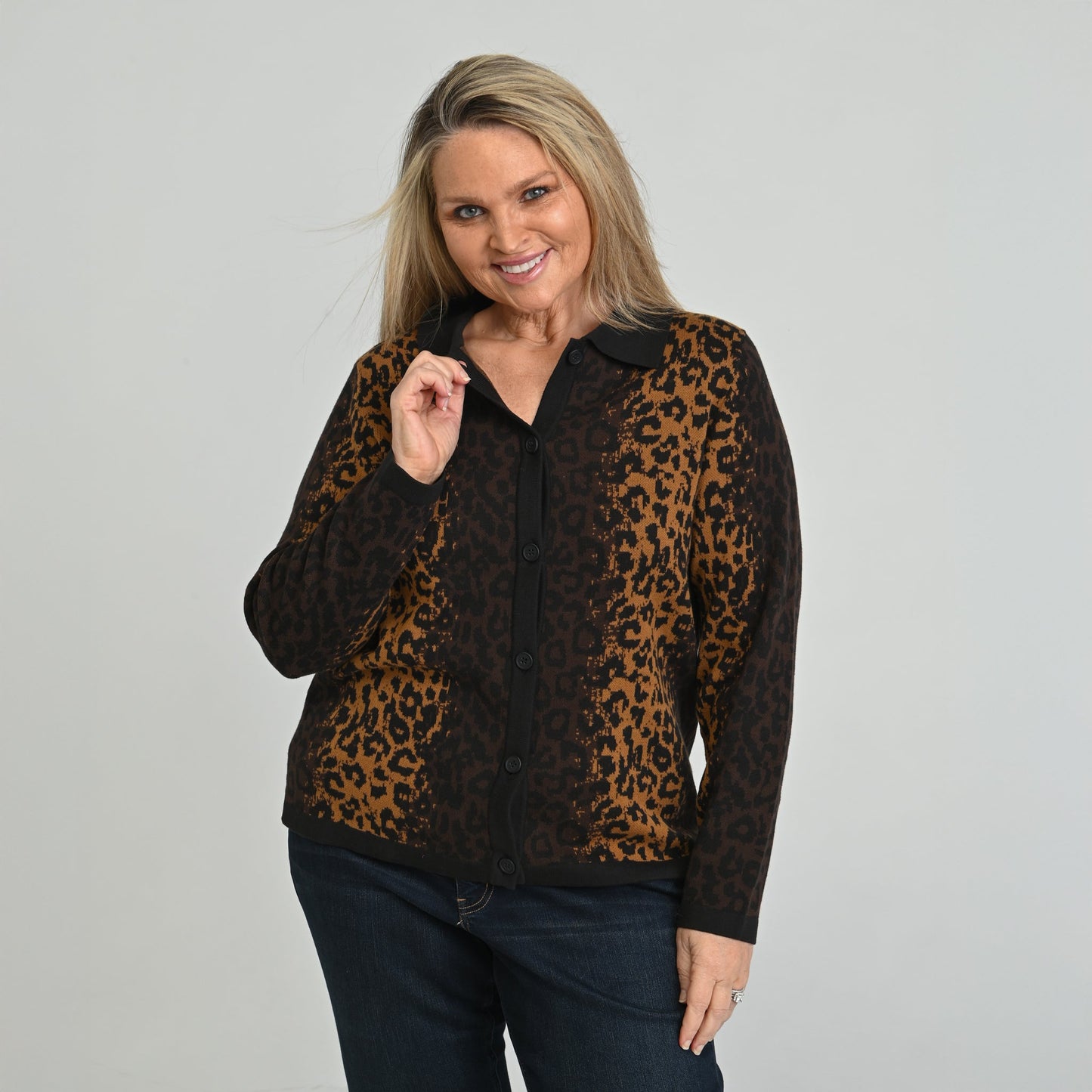 Christopher & Banks Animal Print Cardigan
