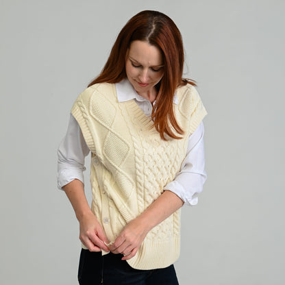 Christopher & Banks Fisherman Stitch Pullover Vest