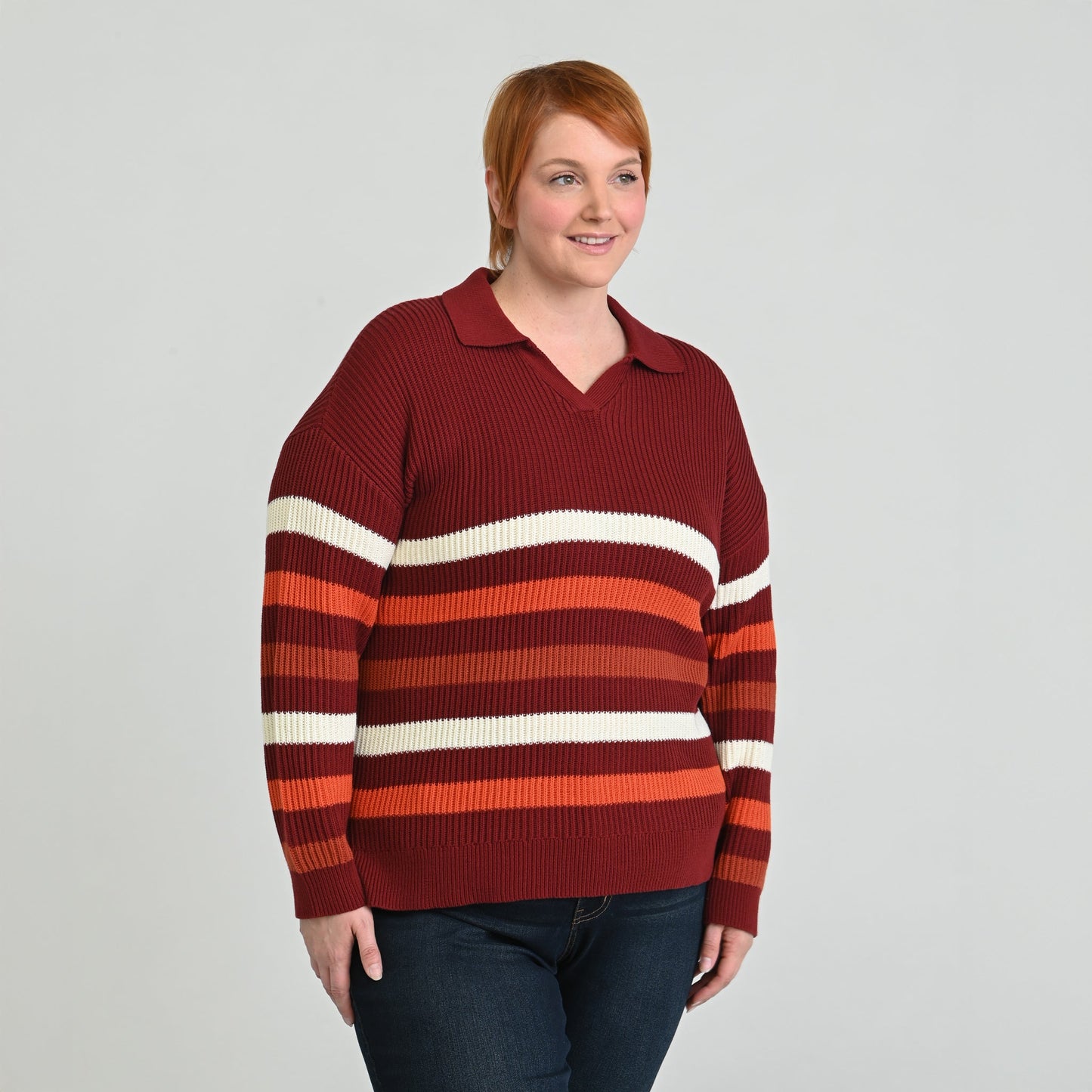 Christopher & Banks Textured Stitch Striped Sweater