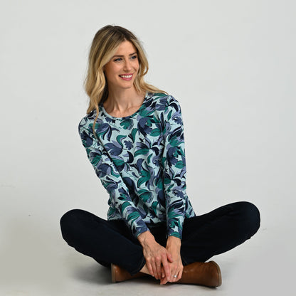 Christopher & Banks Floral Print Long Sleeve Tee