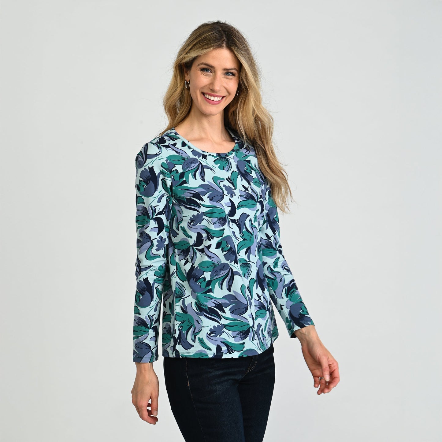 Christopher & Banks Floral Print Long Sleeve Tee