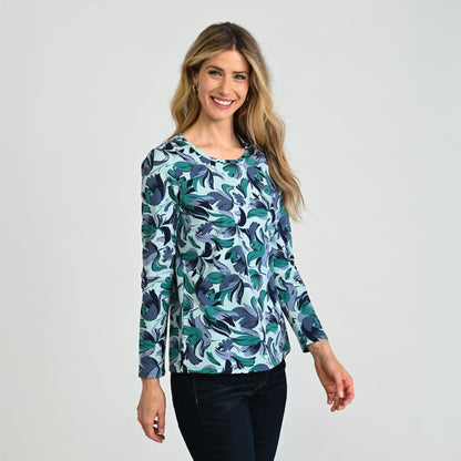 Christopher & Banks Floral Print Long Sleeve Tee
