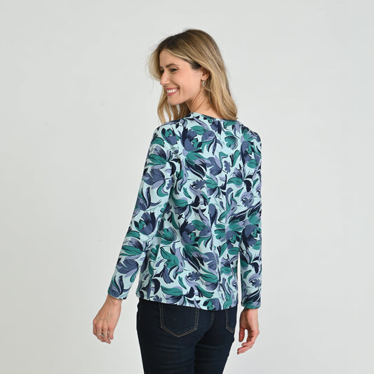 Christopher & Banks Floral Print Long Sleeve Tee