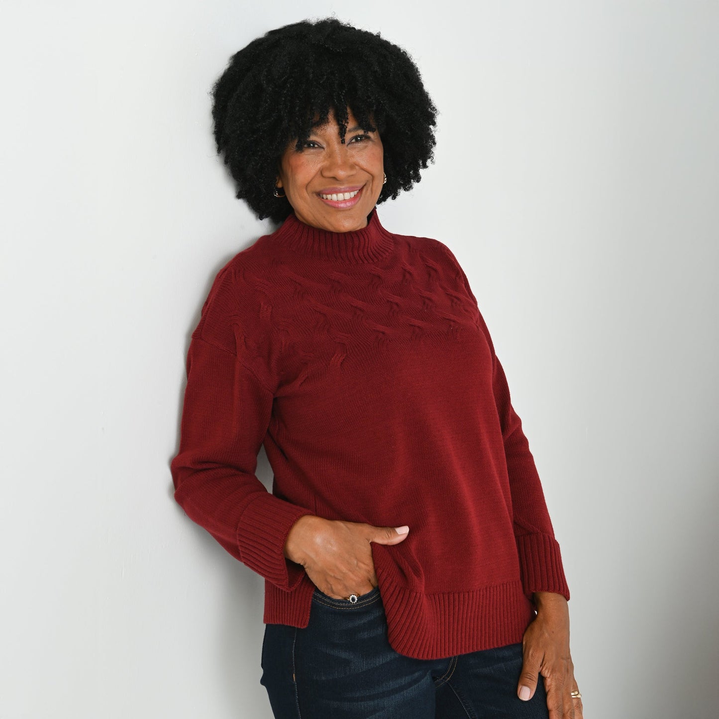 Christopher & Banks Ribbed Mock Neck Sweater