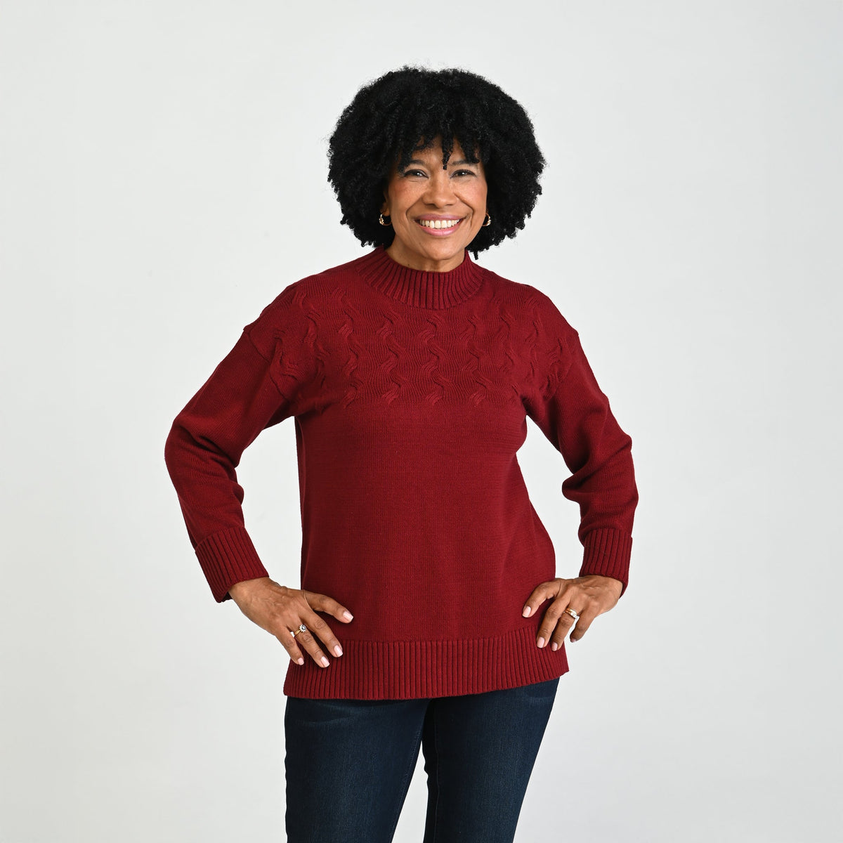 Christopher & Banks Ribbed Mock Neck Sweater