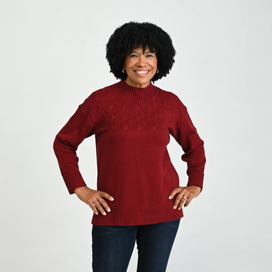 Christopher & Banks Ribbed Mock Neck Sweater