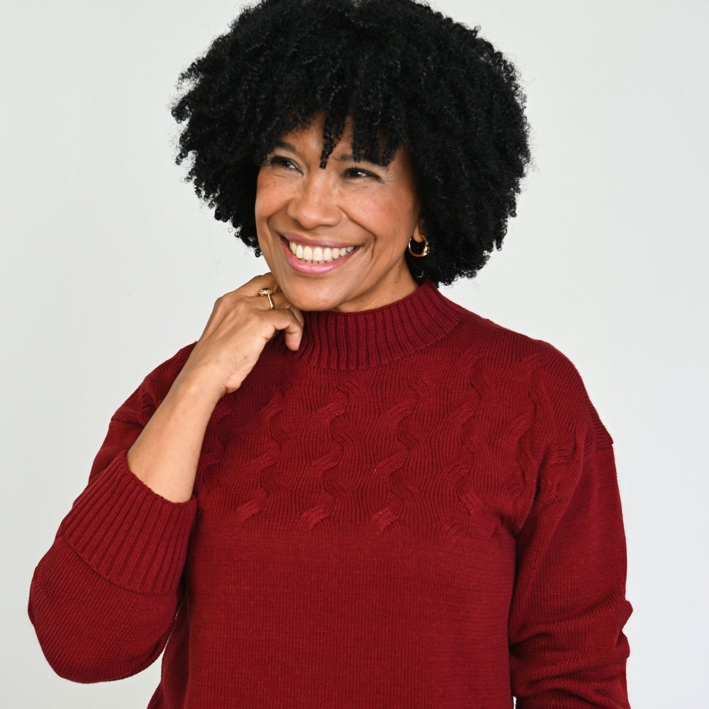 Christopher & Banks Ribbed Mock Neck Sweater