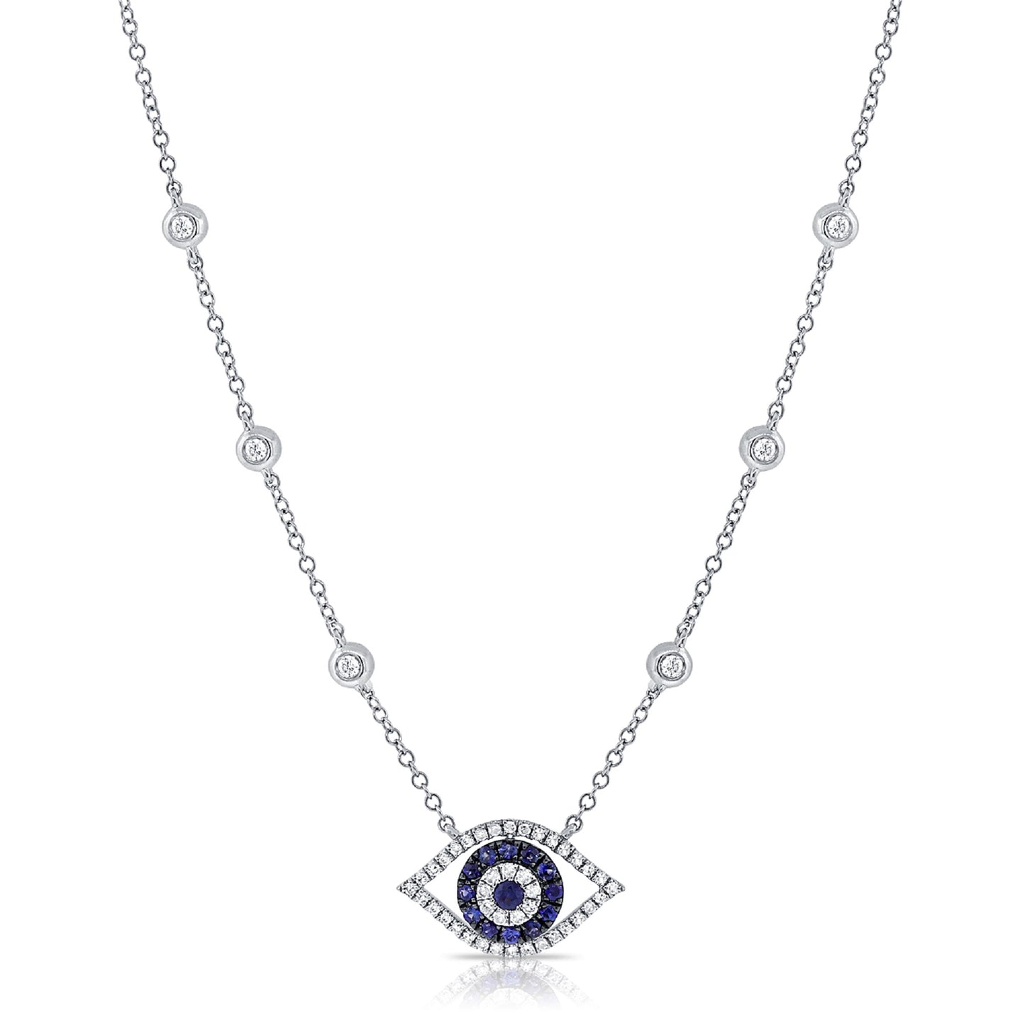 Sabrina Designs 14K Gold Blue Sapphire & Diamond Evil Eye Necklace