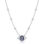 Sabrina Designs 14K Gold Blue Sapphire & Diamond Evil Eye Necklace