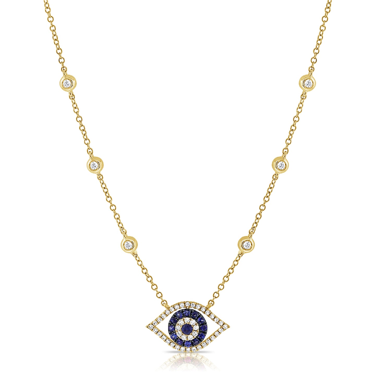 Sabrina Designs 14K Gold Blue Sapphire & Diamond Evil Eye Necklace