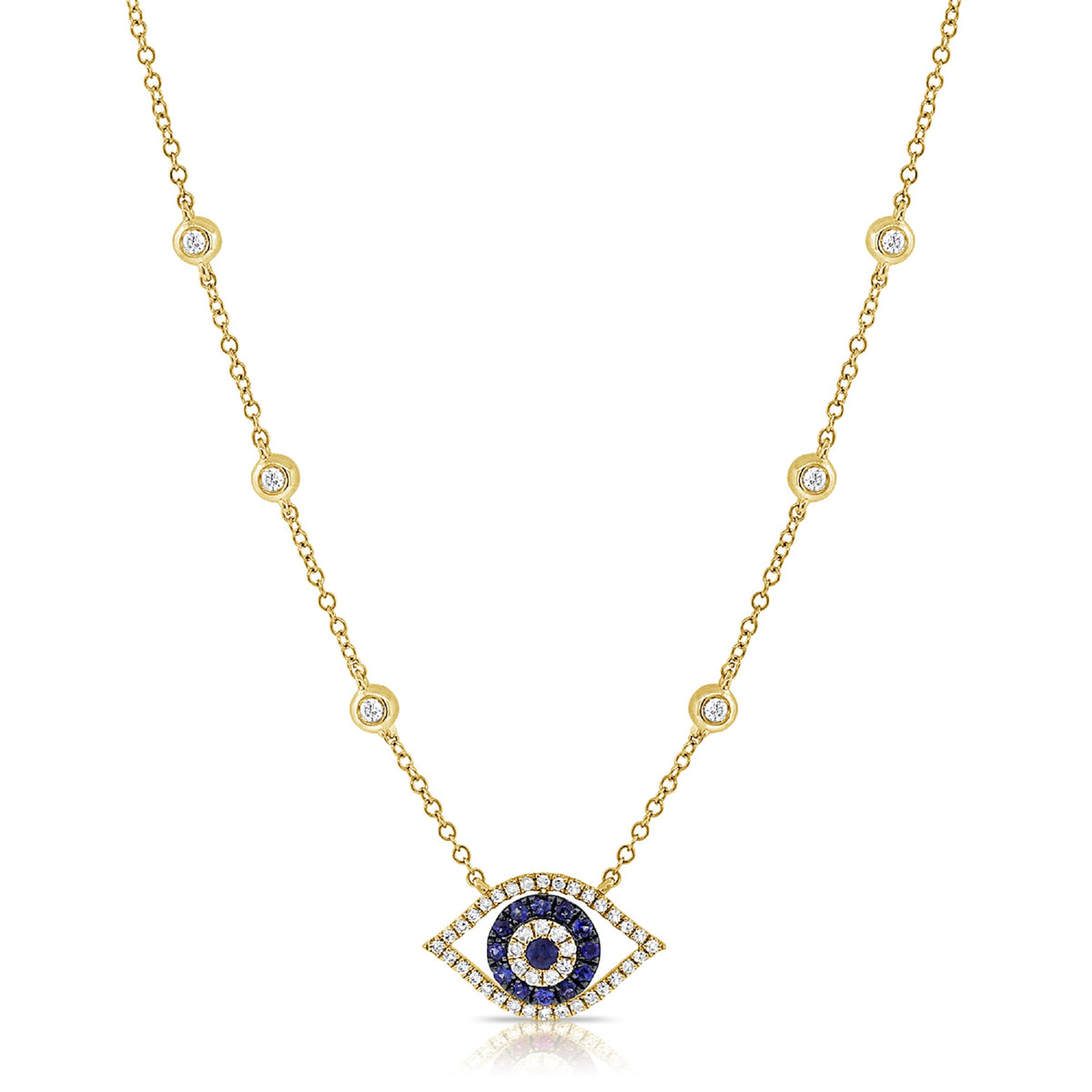 Sabrina Designs 14K Gold Blue Sapphire & Diamond Evil Eye Necklace