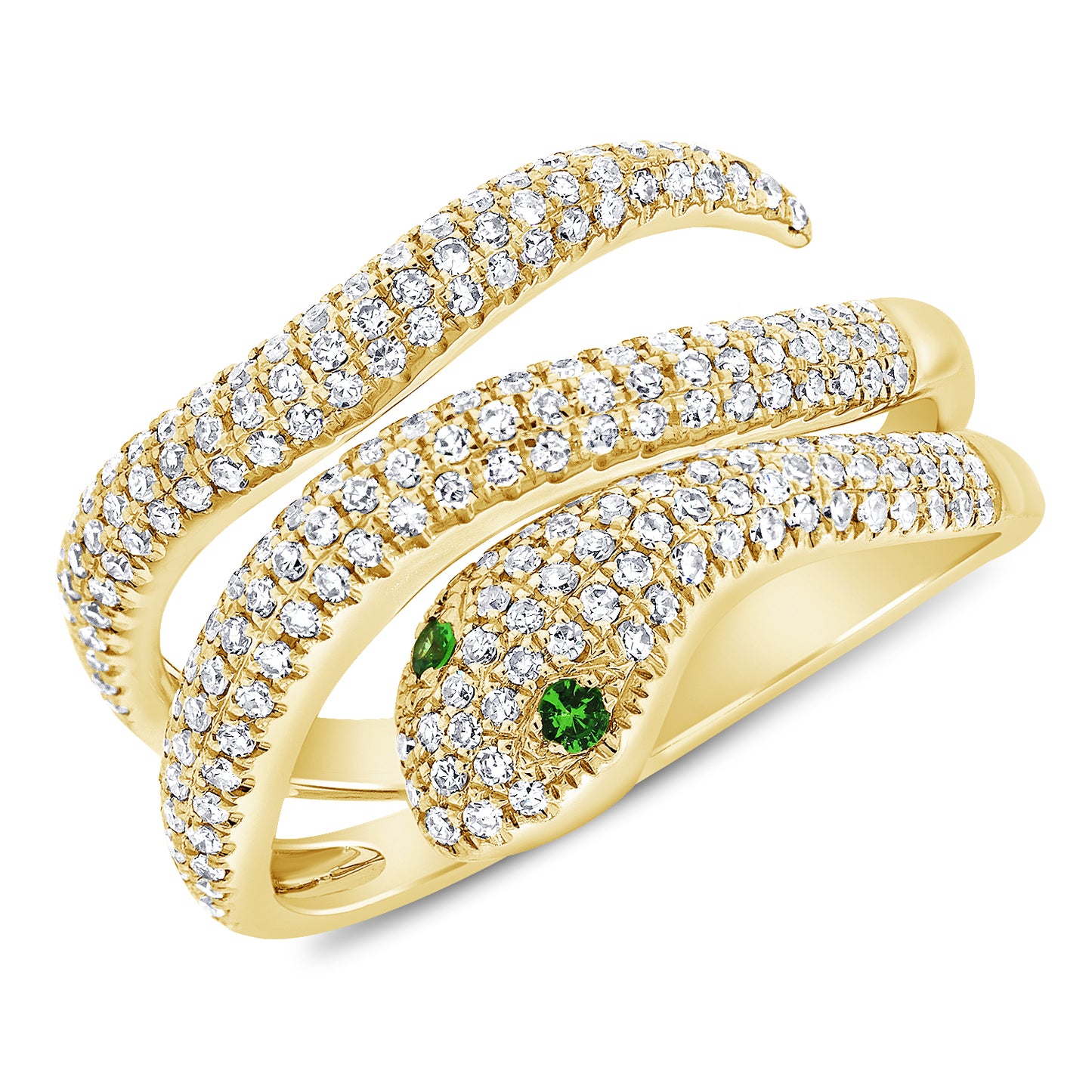 Sabrina Designs 14K Gold Diamond & Tsavorite Snake Wrap Ring