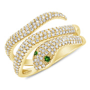 Sabrina Designs 14K Gold Diamond & Tsavorite Snake Wrap Ring