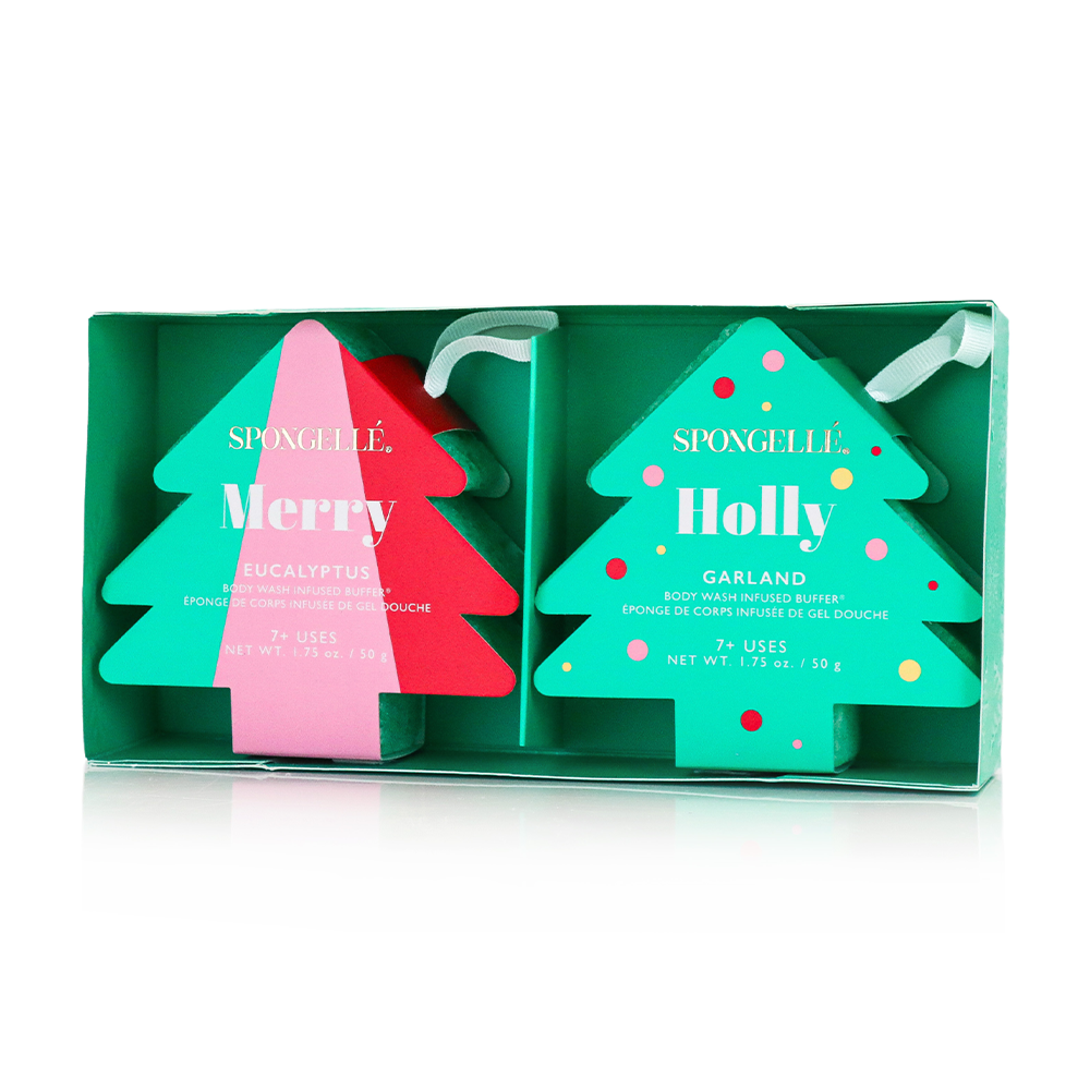 Spongellé Happy Holidays Holiday Tree Body Wash Infused Gift Set