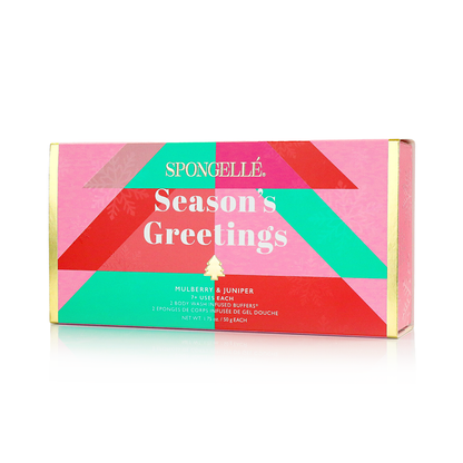 Spongellé Season's Greetings Holiday Tree Body Wash Infused Buffer Gift Set