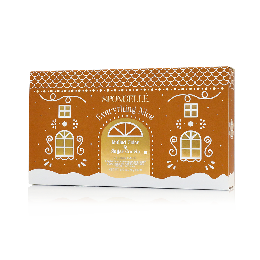 Spongellé Everything Nice Holiday Gingerbread Body Wash Infused Buffer Gift Set