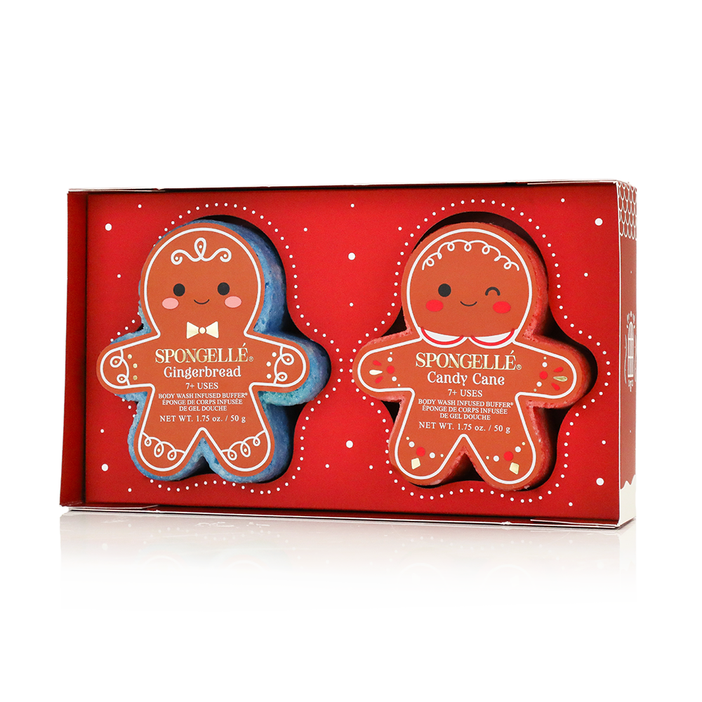 Spongellé Sugar & Spice Holiday Gingerbread Body Wash Infused Buffer Gift Set