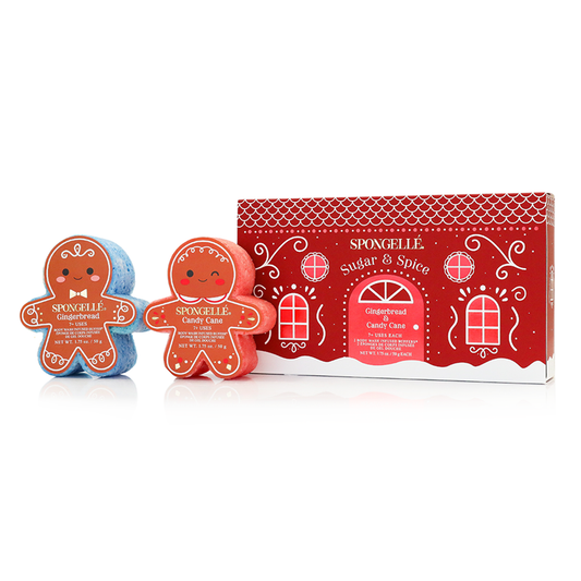 Spongellé Sugar & Spice Holiday Gingerbread Body Wash Infused Buffer Gift Set