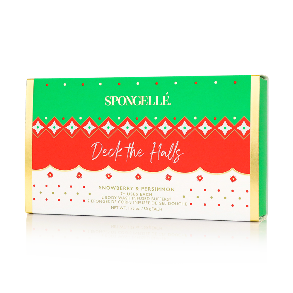 Spongellé Deck the Halls Holiday Ornament Body Wash Infused Buffer Gift Set