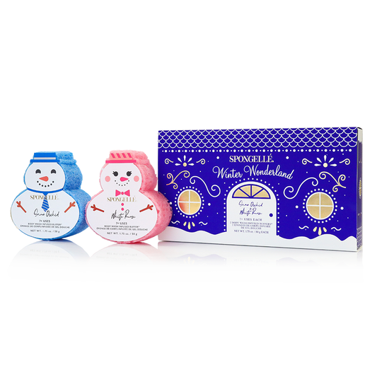 Spongellé Winter Wonderland Holiday Snowman Body Wash Infused Buffer Gift Set