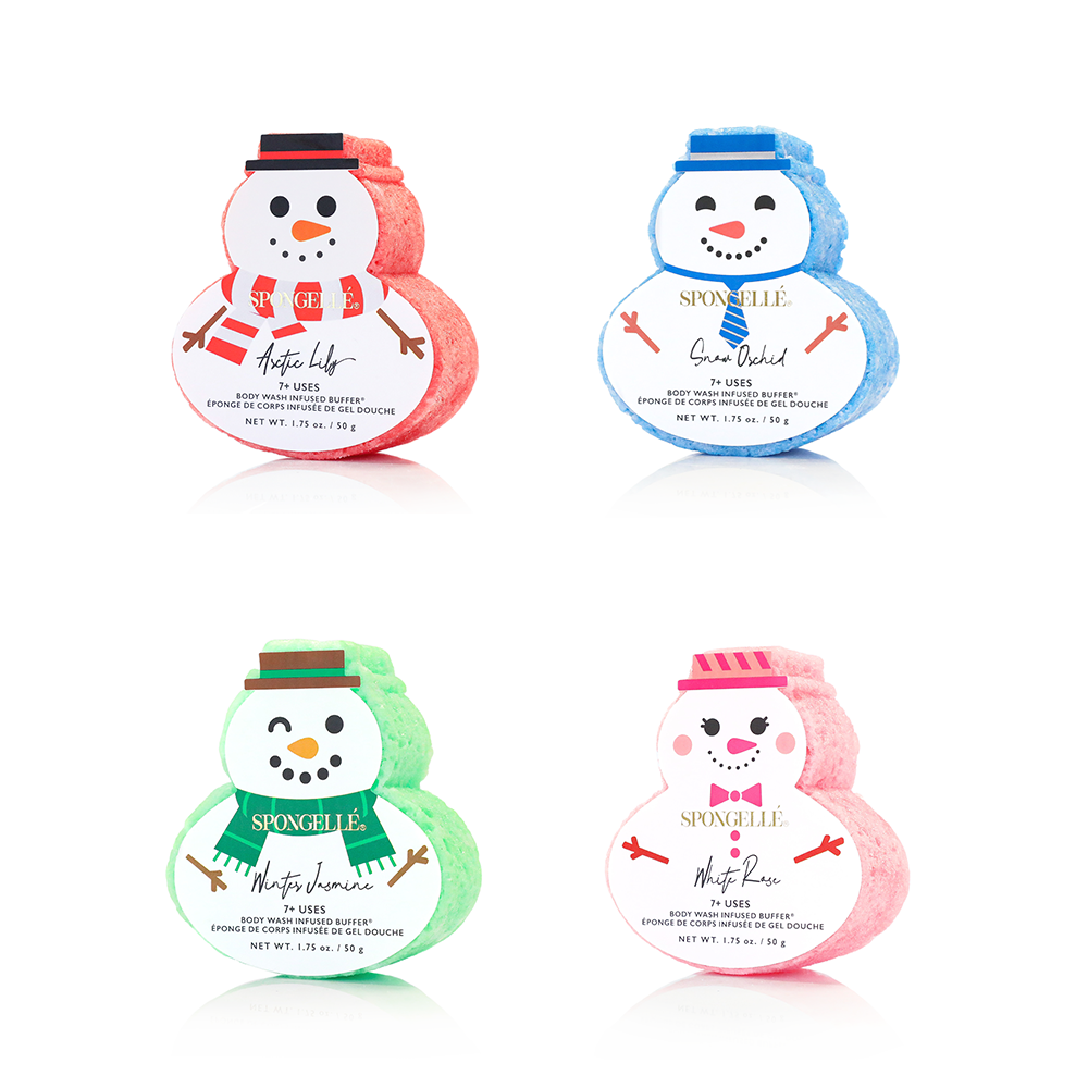 Spongellé Holiday Snowman Assorted Body Wash Infused Buffer Pack