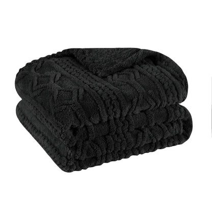 Superior Arctic Boho Knit Jacquard Fleece Blanket