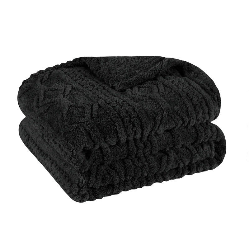 Superior Arctic Boho Knit Jacquard Fleece Blanket