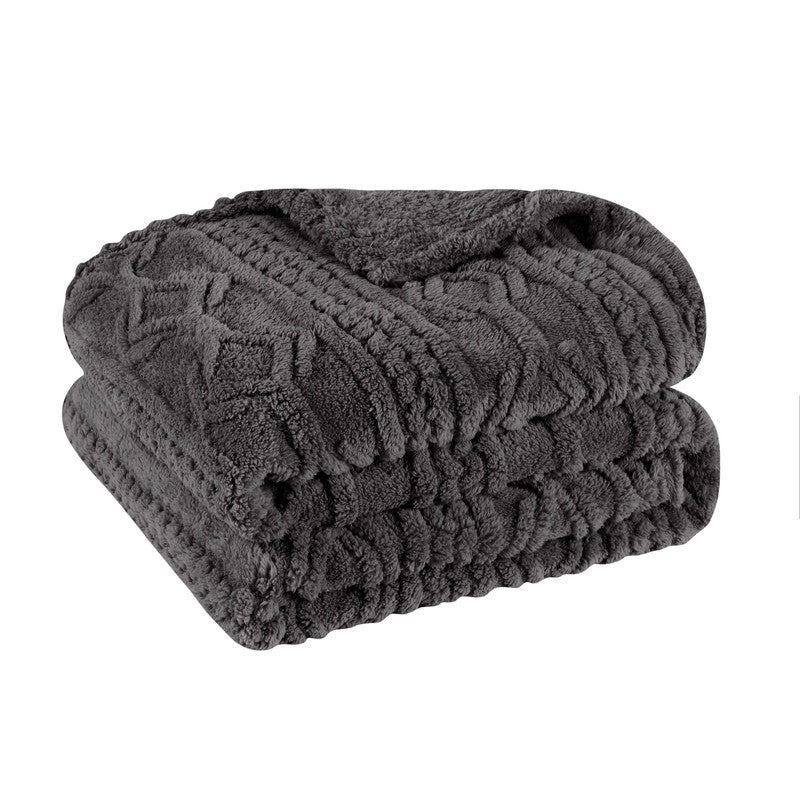 Superior Arctic Boho Knit Jacquard Fleece Blanket
