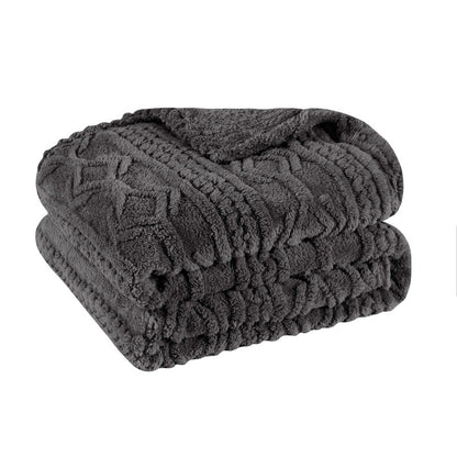 Superior Arctic Boho Knit Jacquard Fleece Blanket