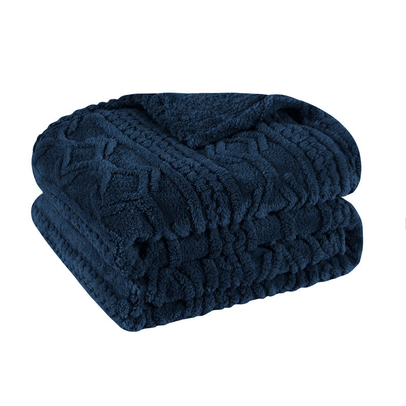 Superior Arctic Boho Knit Jacquard Fleece Blanket