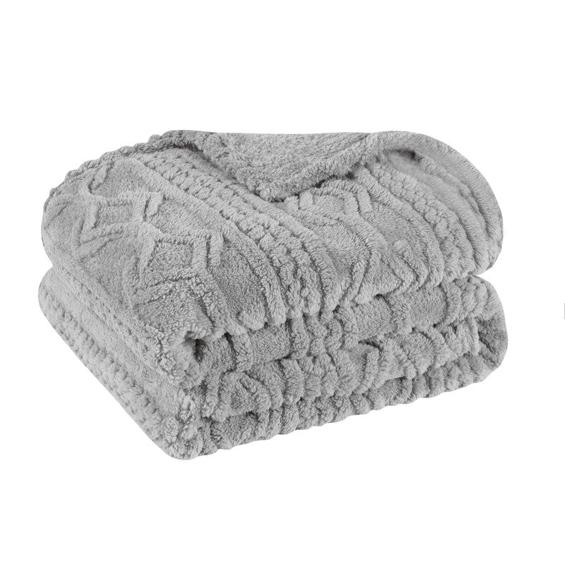 Superior Arctic Boho Knit Jacquard Fleece Blanket