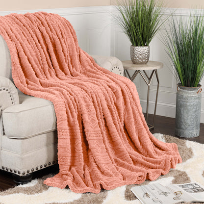 Superior Arctic Boho Knit Jacquard Fleece Blanket