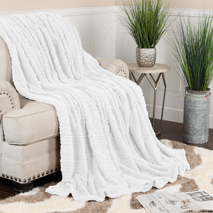 Superior Arctic Boho Knit Jacquard Fleece Blanket