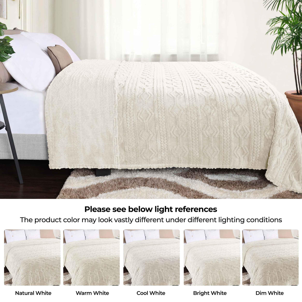 Superior Arctic Boho Knit Jacquard Fleece Blanket