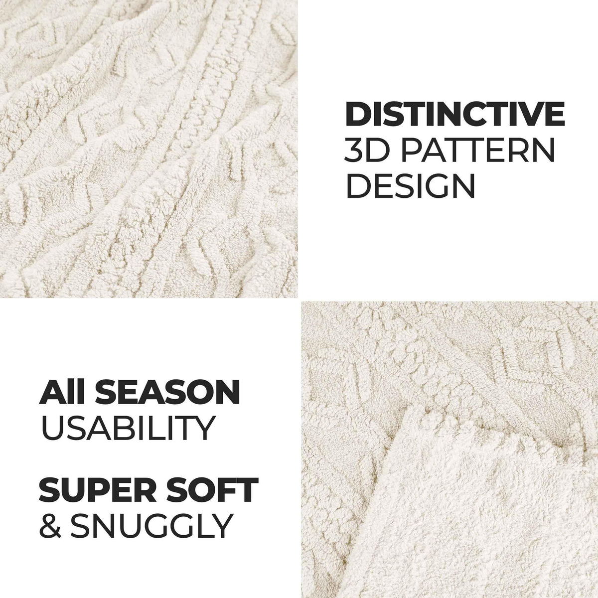 Superior Arctic Boho Knit Jacquard Fleece Blanket