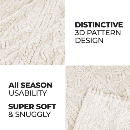 Superior Arctic Boho Knit Jacquard Fleece Blanket