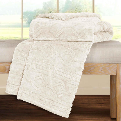 Superior Arctic Boho Knit Jacquard Fleece Blanket