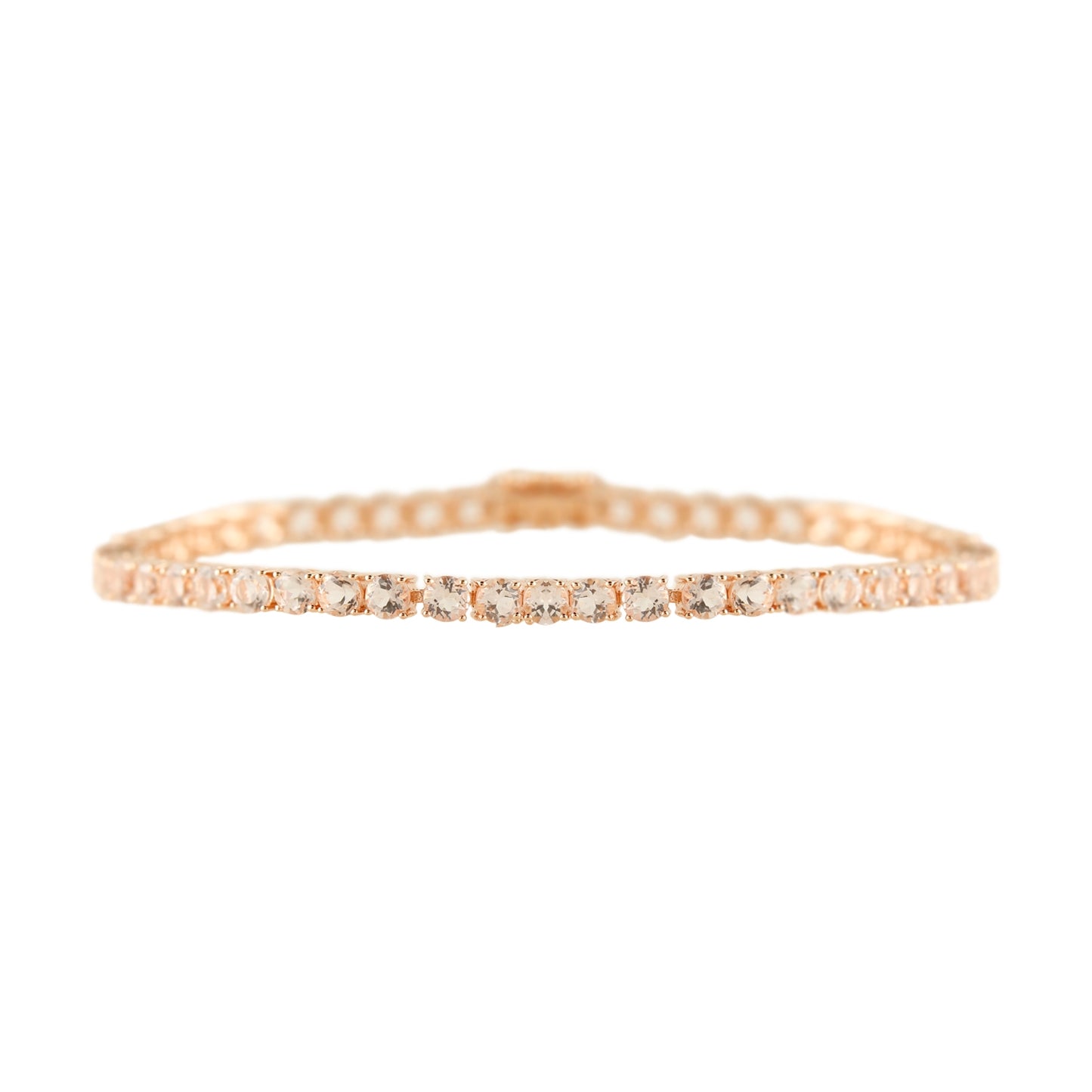 Pinctore Sterling Silver 4mm Round Gemstone Tennis Bracelet