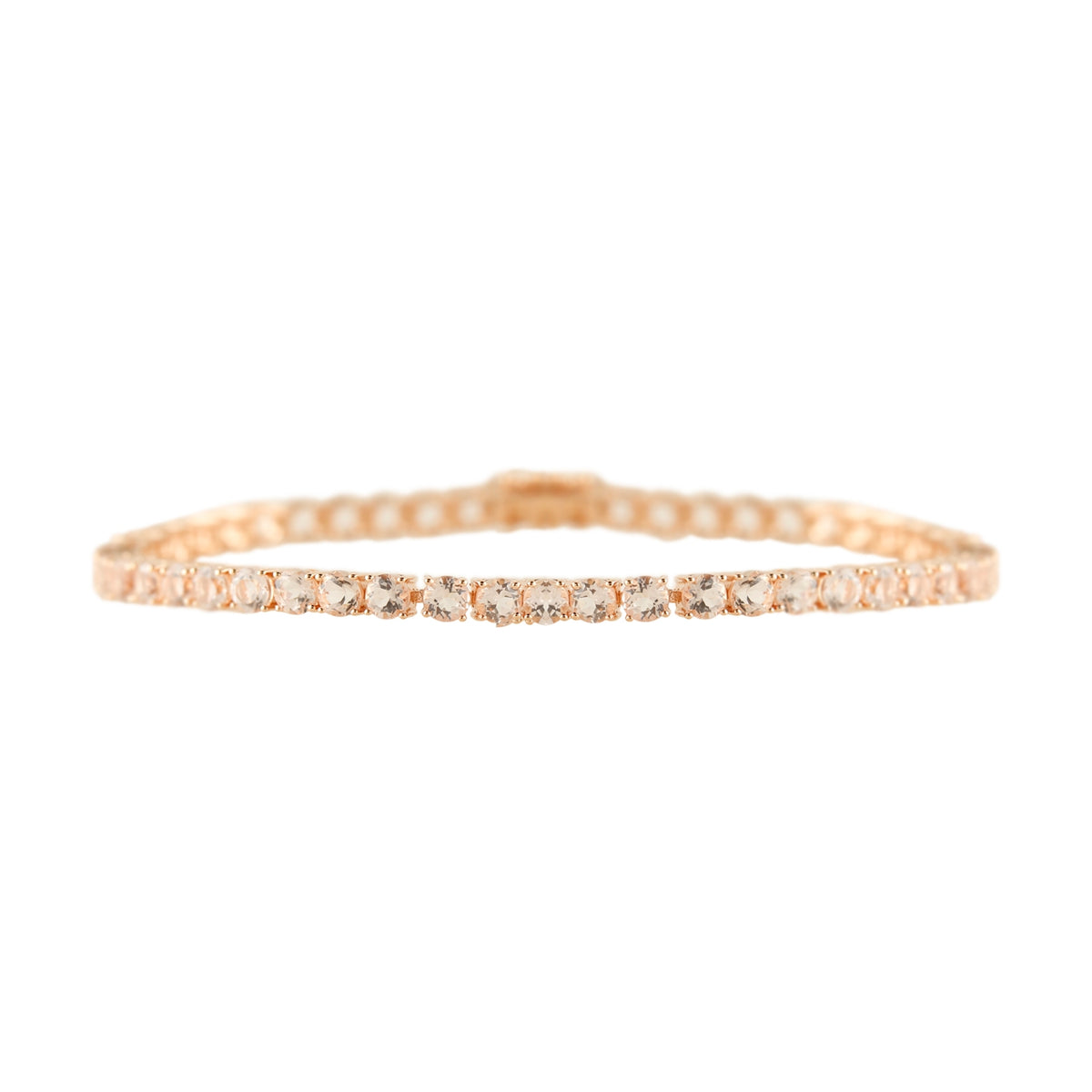 Gem Treasures Sterling Silver 4mm Round Gemstone Tennis Bracelet