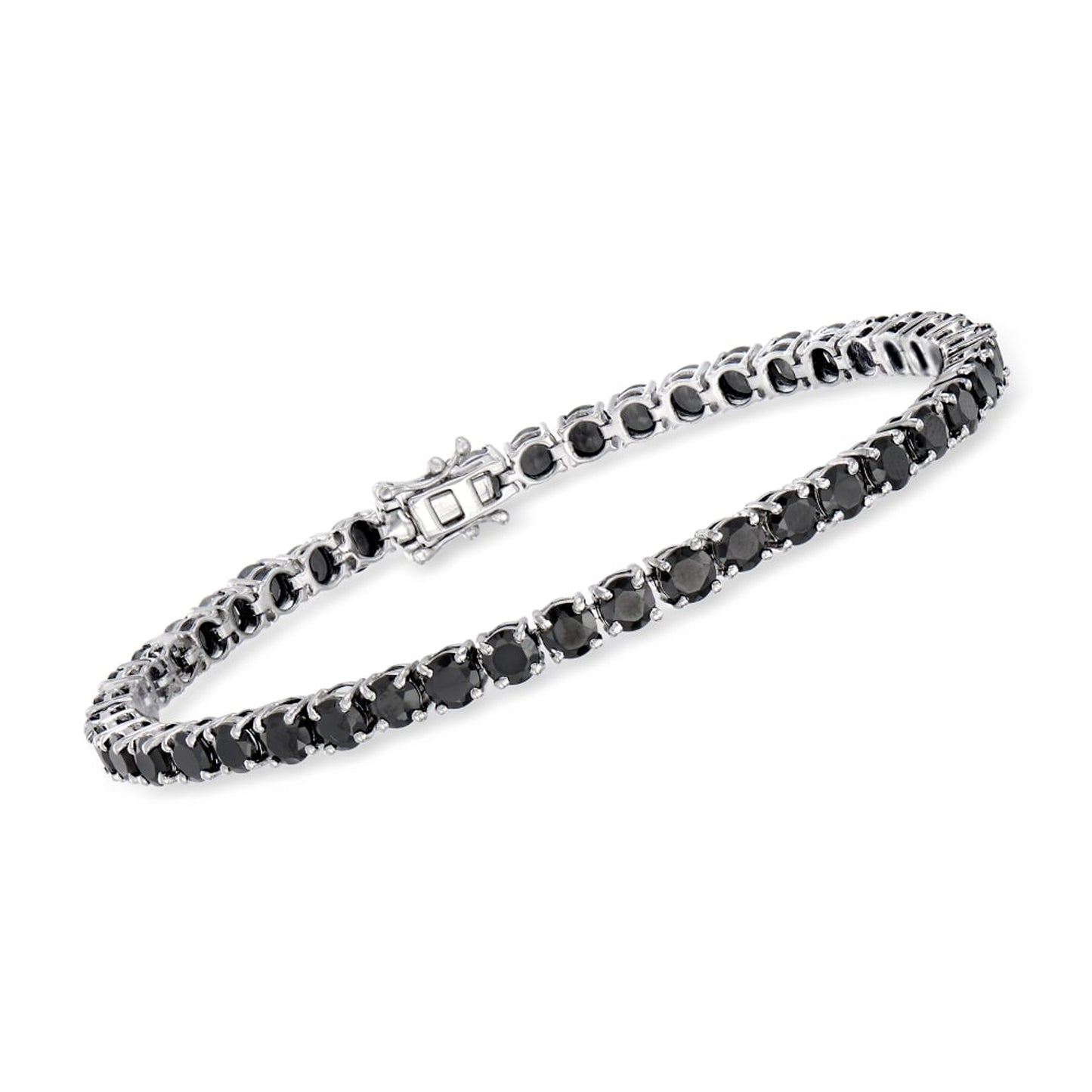 Pinctore Sterling Silver 4mm Round Gemstone Tennis Bracelet