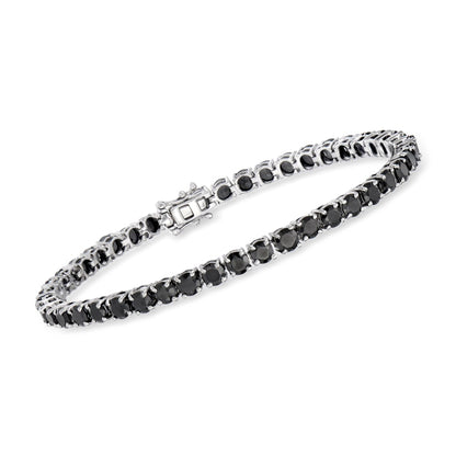 Pinctore Sterling Silver 4mm Round Gemstone Tennis Bracelet