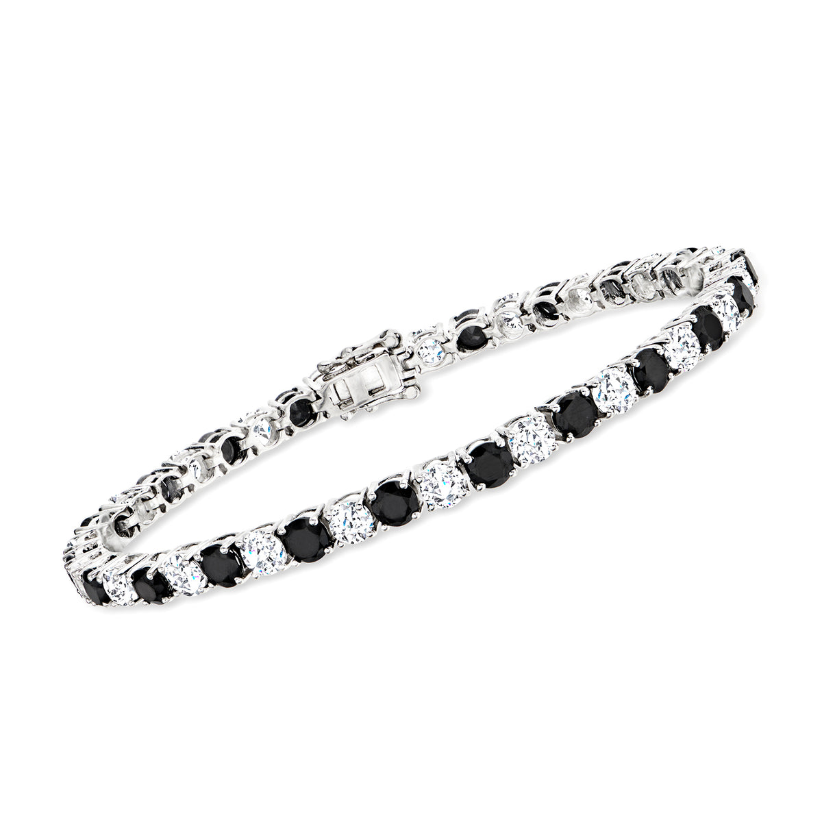 Gem Treasures Sterling Silver 4mm Round Gemstone Tennis Bracelet
