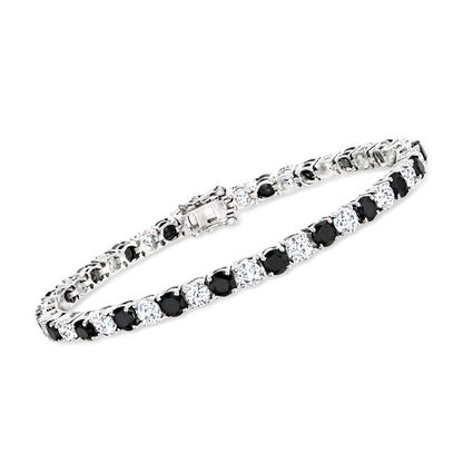 Pinctore Sterling Silver 4mm Round Gemstone Tennis Bracelet