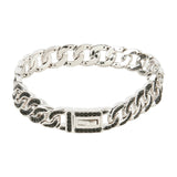 Gem Treasures Sterling Silver Black Spinel Encrusted Curb Link Bracelet