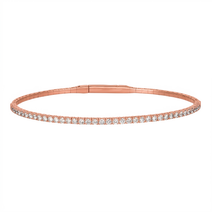 Morris & David 14K Gold Choice of Carat Weight Diamond Flex Bangle Bracelet