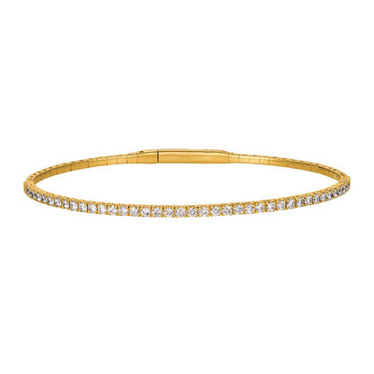 Morris & David 14K Gold Choice of Carat Weight Diamond Flex Bangle Bracelet
