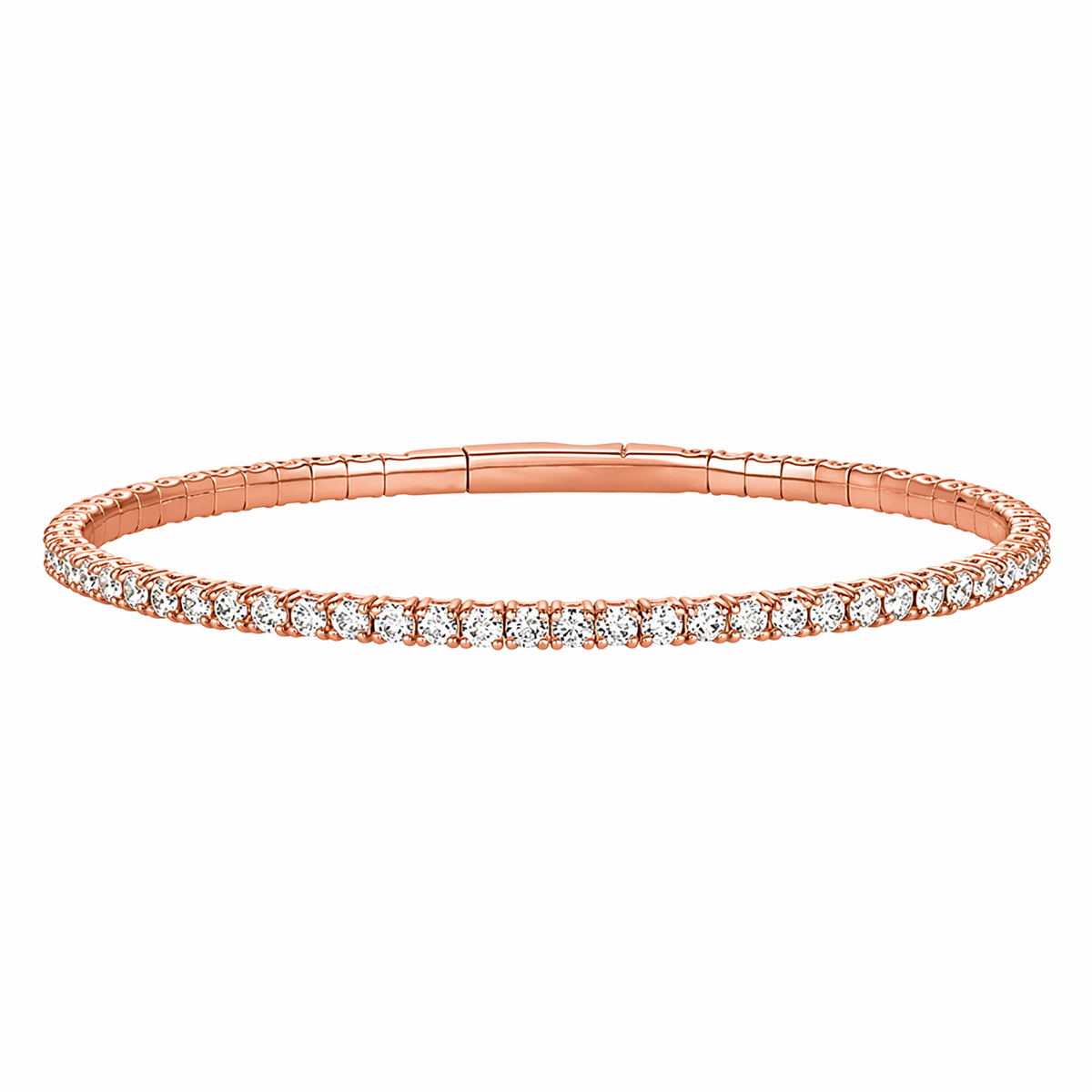 Morris & David 14K Gold Choice of Carat Weight Diamond Flex Bangle Bracelet