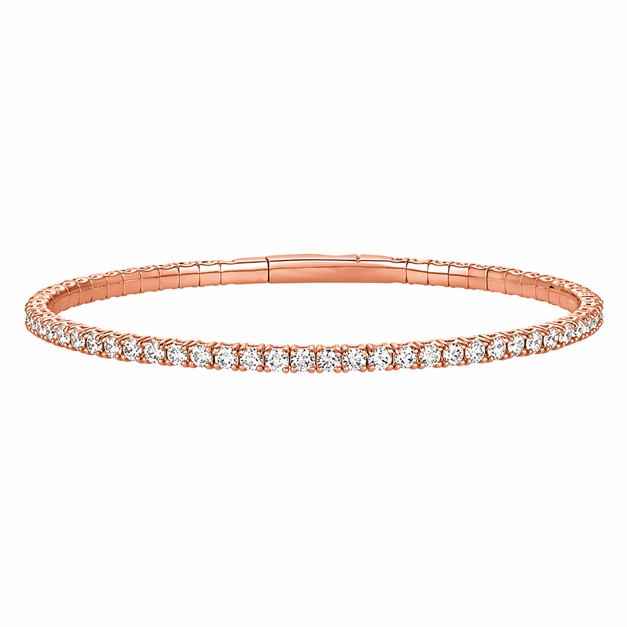Morris & David 14K Gold Choice of Carat Weight Diamond Flex Bangle Bracelet