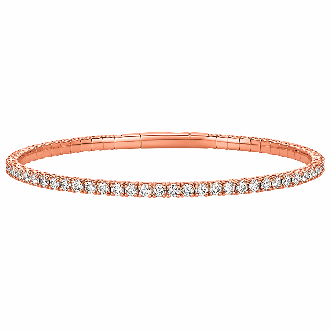 Morris & David 14K Gold Choice of Carat Weight Diamond Flex Bangle Bracelet