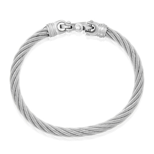 Invicta Men's Stainless Steel 6mm Gauge Twisted Cable Cuff Bracelet